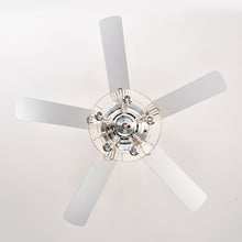 Load image into Gallery viewer, 52&quot; Crystal Ceiling Fan, Modern Electrical Fan with 5 Wood Reversible Blades, 4 Bulbs Not Included,Noiseless Reversible AC Motor (Chrome)
