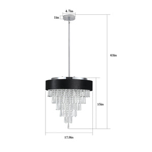 17.9" Living Room Luxury Crystal Chandelier Modern Round Crystal Lighting Luxury Home Decorative Lighting