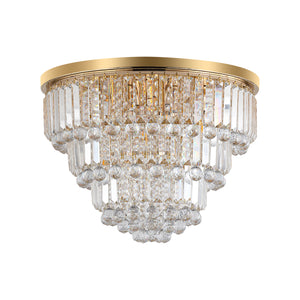 19.7" Luxury Crystal Chandelier Modern Style Crystal Light Gold Crystal Ceiling Light