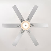 Load image into Gallery viewer, 52&#39;&#39; Modern Ceiling Fans with Remote, Wood Ceiling Fan with Lights, LED Ceiling Fan Light with 6 Blade, 3 Speed AC Motor Indoor Ceiling Fan--Chrome
