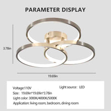 Load image into Gallery viewer, 19.69&quot; Modern Three-Ring Ceiling Light Ring Chandelier
