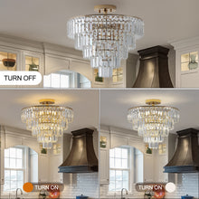 Load image into Gallery viewer, 19.7&quot; Gold Luxury Crystal Chandelier Round K9 Crystal Light Luxury Home Decor Lighting
