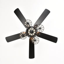 Charger l&#39;image dans la galerie, 52 Inch Crystal Chandelier Fan with Lights and Remote Control, Modern Ceiling Fan with Dual Finish Reversible Blades, Fandelier
