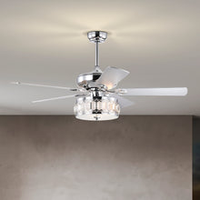 Load image into Gallery viewer, 52&quot; 3-Light Chrome Ceiling Fan + Remote, Traditional Farmhouse Rustic Industrial Bohemian Country Cottage Transitional Glam
