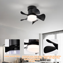 Load image into Gallery viewer, 21&#39;&#39; Low Noise Matte Black ABS Blade Remote Ceiling Fan with LED Light (Matt Black)
