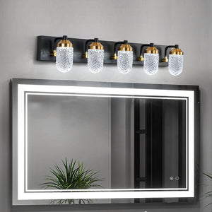 31.5" LED Dressing Table Crystal Wall Light Modern Bathroom Mirror Front Light 5 Lights