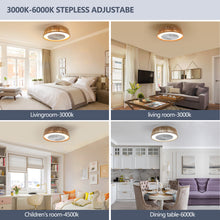 Cargar imagen en el visor de la galería, 21&quot; Bohemian Style LED Dimmable Ceiling Light With Built-In Fan - Remote Control
