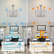 Load image into Gallery viewer, 20.4&#39;&#39;  3 ABS Fan Blades Dual Shade Modern Ceiling Fan with Remote Control, Noiseless Reversible AC Motor
