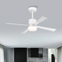 Cargar imagen en el visor de la galería, 48&quot; Matte White Simple Ceiling Fan Light Ultra-thin Ceiling Fan Dimmable
