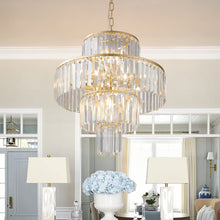 Load image into Gallery viewer, 19.7&quot; Luxury K9 Crystal Chandelier Modern Gold Chain Chandelier 4 Tier Crystal Chandelier
