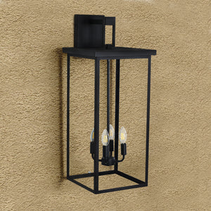 Black Porch Wall Light Outdoor Lantern Wall Light 4 Lights