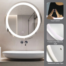 Load image into Gallery viewer, 24&quot; LED Round Bathroom Mirror Light Dimmable Vanity Mirror Light
