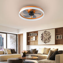 Load image into Gallery viewer, 19.7&quot; Simple LED Ring Chandelier Fan Modern Recessed Ceiling Light Chandelier Orange Ceiling Fan Light
