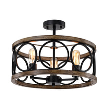 Load image into Gallery viewer, 18&quot; Matte Black Drum Chandelier Recessed Pendant Light Ceiling Light
