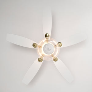 52'' Low Profile Ceiling Fan , White Modern Ceiling Fans with Remote Control --Matte White