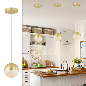 Simple Linear Chandelier Modern Gold LED Spherical Chandelier Dimmable