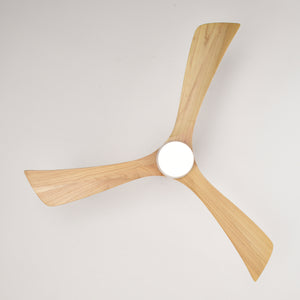 52" Matte Black + Dark Walnut Remote Control Silent Ceiling Fan Light, Reversible Ceiling Fan