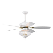 Load image into Gallery viewer, 52&#39;&#39; Low Profile Ceiling Fan , White Modern Ceiling Fans with Remote Control --Matte White
