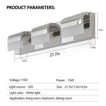 Load image into Gallery viewer, 21.7&quot; Bathroom LED Mirror Light Dressing Table Mirror Front Light 3 Wall Lights
