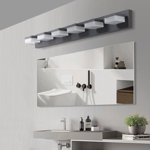 38.2" Vanity Light Modern Bathroom LED Mirror Light Rectangular 6 Lights