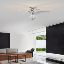 Load image into Gallery viewer, 52&quot; Chrome Ceiling Fan, Candle Pendant Light, Cage Ceiling Fan Light, Reversible 3-speed Silent Ceiling Fan
