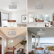 Load image into Gallery viewer, 18&quot; Recessed Ceiling Fan Light Farmhouse Style Pendant Light
