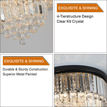 Load image into Gallery viewer, 19.7&quot; Luxury Crystal Chandelier Modern Style Crystal Light Black Crystal Ceiling Light
