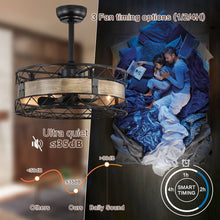 Загрузить изображение в средство просмотра галереи, 20.5&quot; Caged Ceiling Fan 5 ABS Blades with  Remote Control,Timer, 3 Speeds Indoor Ceiling Fan for (No include Bulbs)
