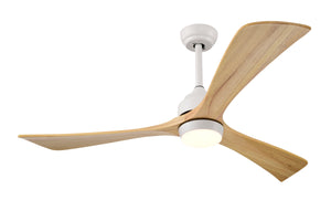 52" Matte Black + Dark Walnut Remote Control Silent Ceiling Fan Light, Reversible Ceiling Fan