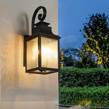 Load image into Gallery viewer, 1 Pack Black Traditional Outdoor Wall Light Vintage Glass Wall Light
