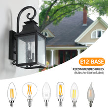 Load image into Gallery viewer, 1 Pack Black Traditional Outdoor Wall Light Vintage Glass Wall Light
