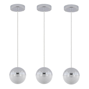 Simple Linear Chandelier Modern Chrome LED Spherical Chandelier Dimmable