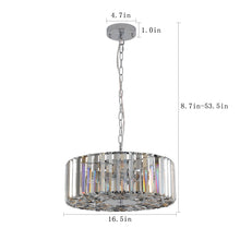 Load image into Gallery viewer, 16.5&quot; Modern Transparent Crystal Chandelier Drum-Shaped Crystal Chandelier Luxury Home Decorative Lighting
