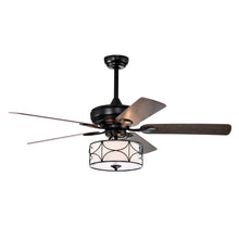 Загрузить изображение в средство просмотра галереи, 52&quot; Modern Ceiling Fan with Dual Finish Reversible Blades, Fandelier-Matte Black
