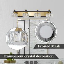 Load image into Gallery viewer, 27.6&quot; Luxury Modern Crystal Vanity Light Bathroom Mirror Light LED 4-Light Wall Lighting Fixture
