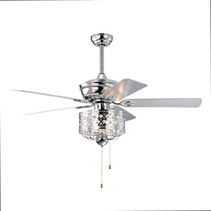 52-inch Indoor Ceiling Fan with Pull Chain, Reversible AC motors , Pull Chain--Chrome (No Include Bulb)