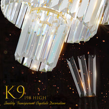 Load image into Gallery viewer, 19.7&quot; Luxury K9 Crystal Chandelier Modern Gold Chain Chandelier 4 Tier Crystal Chandelier
