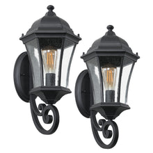 Load image into Gallery viewer, 2 Pack Outdoor Waterproof Glass Wall Lights with Light Sensing Retro Porch Lights
