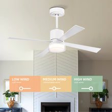 Cargar imagen en el visor de la galería, 48&quot; Matte White Simple Ceiling Fan Light Ultra-thin Ceiling Fan Dimmable
