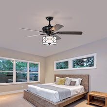 Load image into Gallery viewer, 52&quot; Modern Ceiling Fan with Dual Finish Reversible Blades, Fandelier-Matte Black
