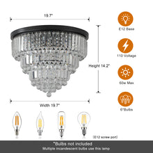 Load image into Gallery viewer, 19.7&quot; Luxury Crystal Chandelier Modern Style Crystal Light Black Crystal Ceiling Light
