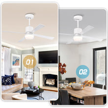 Cargar imagen en el visor de la galería, 48&quot; Matte White Simple Ceiling Fan Light Ultra-thin Ceiling Fan Dimmable
