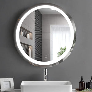 24" LED Round Bathroom Mirror Light Dimmable Vanity Mirror Light