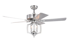 Load image into Gallery viewer, 52&quot; Chrome Ceiling Fan Light Vintage Pendant Light Reversible 3-speed Silent Ceiling Fan 1H/2H/4H/8H Timer
