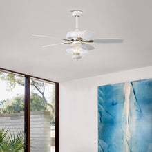 Load image into Gallery viewer, 52&#39;&#39; Low Profile Ceiling Fan , White Modern Ceiling Fans with Remote Control --Matte White
