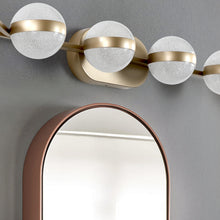 Load image into Gallery viewer, 43.3&quot; Modern Bathroom Gold Mirror Light Wall Mounted Vanity Light Globe 6 Lights
