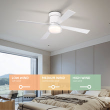 Cargar imagen en el visor de la galería, 48&quot; Matte White Simple Ceiling Fan Light Ultra-thin Ceiling Fan Dimmable
