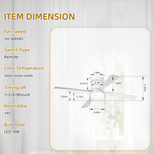 Cargar imagen en el visor de la galería, 48&quot; Matte White Simple Ceiling Fan Light Ultra-thin Ceiling Fan Dimmable
