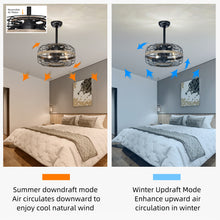 Load image into Gallery viewer, 18&#39;&#39; Farmhouse Ceiling Fans  Light - Caged Ceiling Fan with Remote Control (3-Speeds Adjustable), Wood Rustic Enclosed Reversible Ceiling Fans
