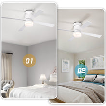 Cargar imagen en el visor de la galería, 48&quot; Matte White Simple Ceiling Fan Light Ultra-thin Ceiling Fan Dimmable
